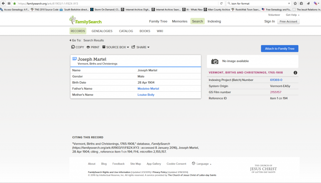 Vermont, Births and Christenings, 1765-1908 - Genealogy Help