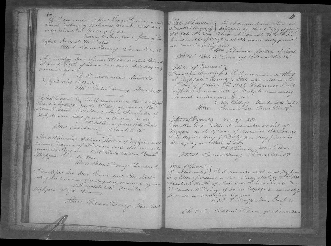 Vermont Vital Records Research Genealogy Help