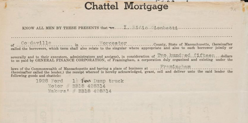 Chattel Mortgage Example